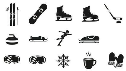 Collection of Winter Sports Icons and Symbols Vector Illustration Minimalist Design © Alfa