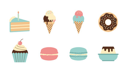 A delightful collection of sweet treats including ice cream cakes donuts and more