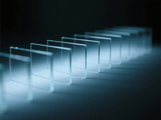 Glass Plates Lined Up Minimalist Background