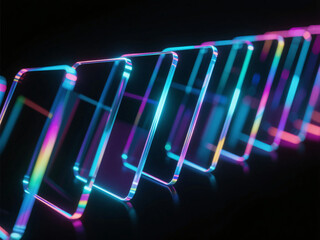 Glass Plates Lined Up Minimalist Background