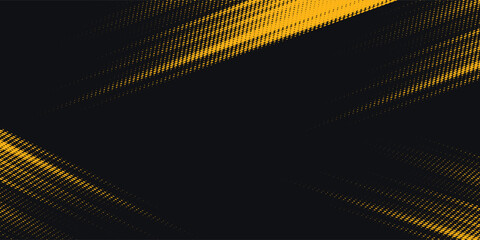 Fototapeta premium Halftone yellow dots pattern and black gradient grunge texture background. Dotted line comic sport style vector illustration.Vector ilustration,arta,abstract