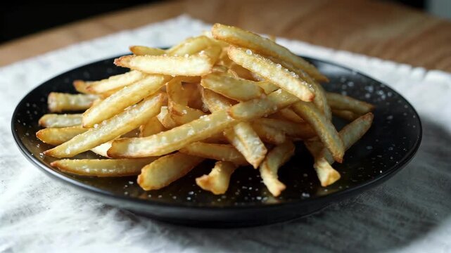 Fried French fries on a plate