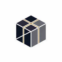 3D cube with colored faces and highlighted edges.