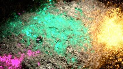 Abstract colorful background with spots of light capturing the essence of a tropical coral reef underwater in the deep blue Red Sea