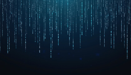 Abstract Digital Binary Code Data Rain Effect on Dark Background