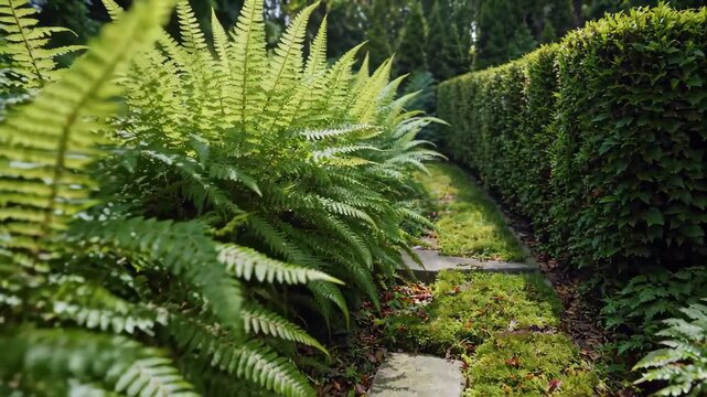 Ferns and Slate Paths in the Garden
