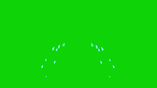 sweat drops, Cartoon effects animation, hand drawn effect animation, Cute doodle icons expression symbol effect cartoon style, tears, cold,
Vector blue water drop animation icon set on grren screen,
