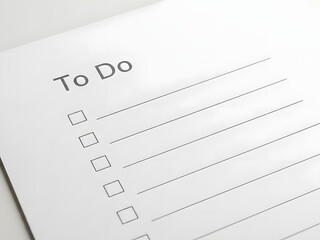 Organized list for task management and planning on paper