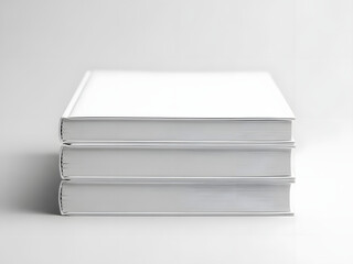 Stack of blank white books ready for content creation