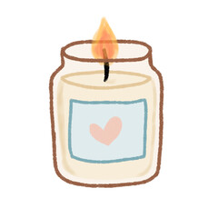 Scented Candle in Glass Jar Doodle