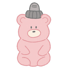 Fototapeta premium Cute Pink Gummy Bear Candy Illustration