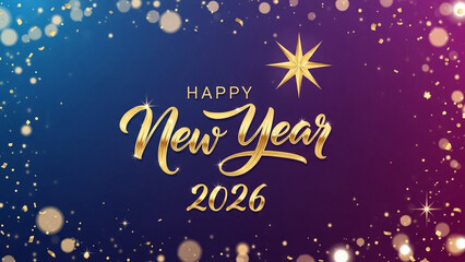 new year with calligraphic text with golden star.Vector illustration template.greeting cards.