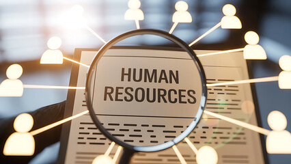 HR professional analyzing employee data and connections