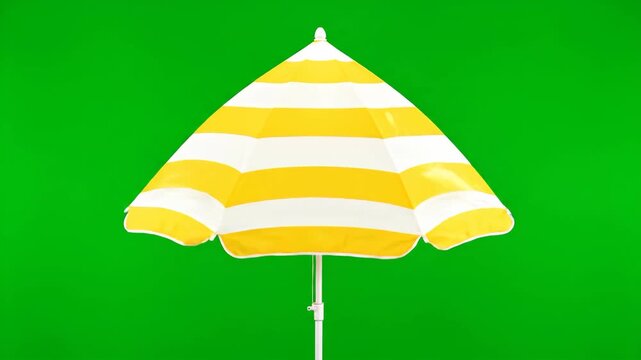 Green and yellow ice cream vector illustration on summer beach background
