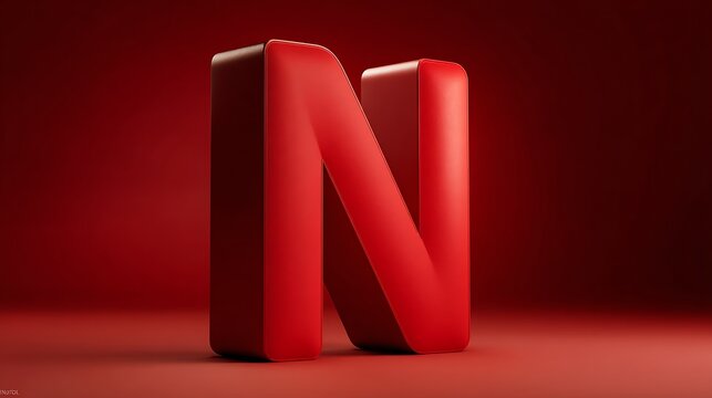 Red netflix logo on solid background