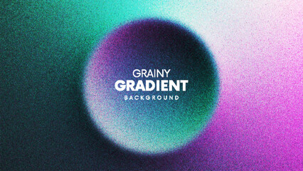 Soft gradient background with smooth centered circular banner shape and film grain texture created from thousands of individual dots for posters, album covers, branding concept and digital advertising © 3d_kot