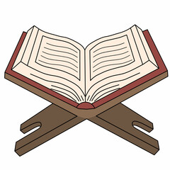 Open Quran books on the stand
