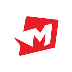 Letter M Modern Media Logo