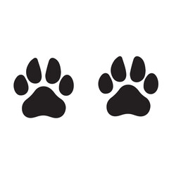 A bold vector silhouette of a lion or tiger footprint, designed with strong shapes and clear edges, symbolizing power, wildlife, and the presence of a majestic wild animal.