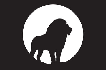 A simple vector design featuring the silhouette of a lion, illustrated with strong shapes and clear contours to create a bold, elegant, and timeless animal symbol.