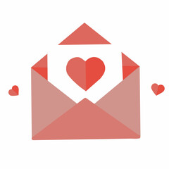  blank white love letter  in red envelope