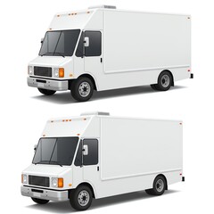 White delivery truck isolated on white