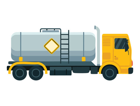 Oil tanker truck vector illustration fully editable scalable design perfect for transportation, logistics, petroleum industry, and industrial themed artwork