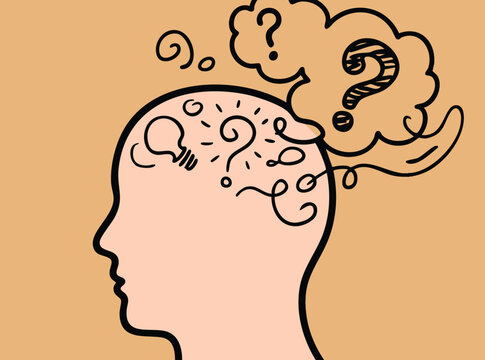 Overthinking concept illustration showing anxiety and stress caused by thinking too much ideal for mental health communication psychological awareness and emotional struggle artwork