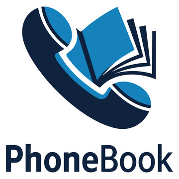 Phone book vector logo template blue color style perfect for communication office branding contact information identity and modern directory concept
