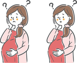 疑問を持つ妊婦　ベクター
