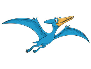 Pteranodon blue color illustration single picture vector artwork ideal for educational prehistoric dinosaur themed design decoration or natural history visuals © Nass Studio