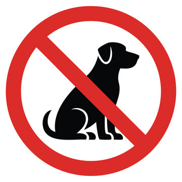 Prohibition signs for dogs stock featuring no dog sign isolated on white background ideal for restricted zones pet control and clear warning placement