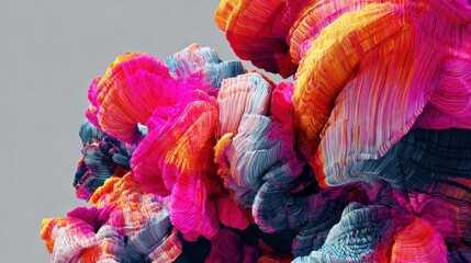 Colorful abstract digital art with vibrant pink, orange, and blue layered textures creating dynamic and energetic visual effect, perfect for creative and modern design projects