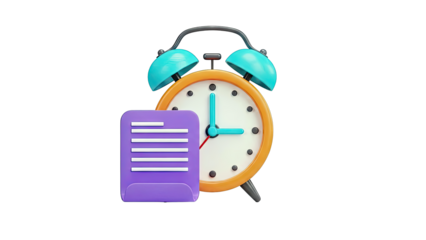 Alarm Clock and Document Icon