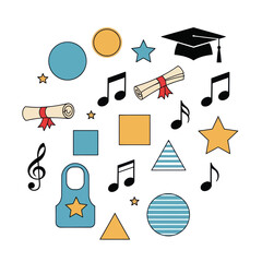 Educational and Musical Elements in a Circular Arrangement.