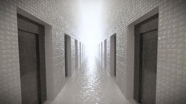 Endless Eerie Corridor Liminal Space Background
