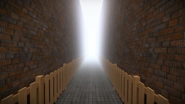 Endless Eerie Corridor Liminal Space Background