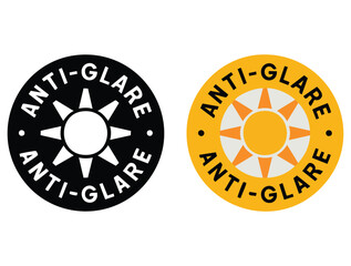 Vector badge template for anti glare featuring sun symbol ideal for industrial products business branding and protective equipment creative design