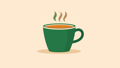 Obraz premium Illustration of a Steaming Cup of Coffee or Tea.