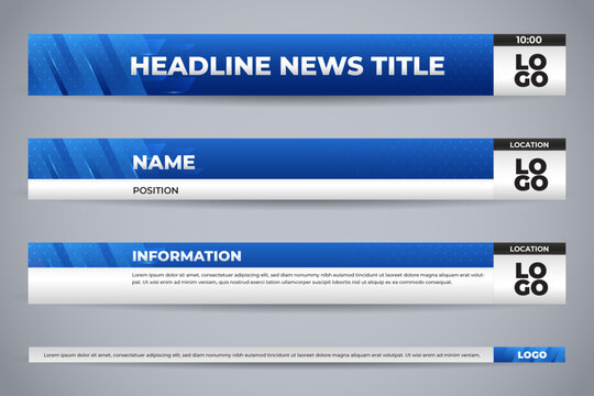 set blue  broadcast lower third for news channel template design