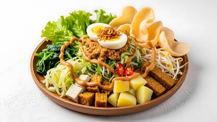 Delicious Asian Style Salad with Mixed Vegetables and Protein