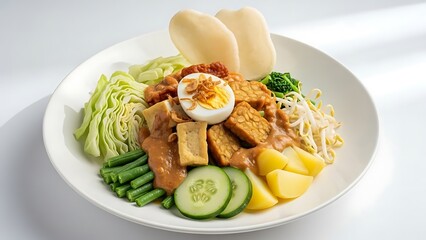 Delicious Asian Style Noodle Salad with Vegetables and Egg