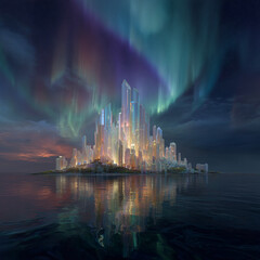 night landscape with a lake