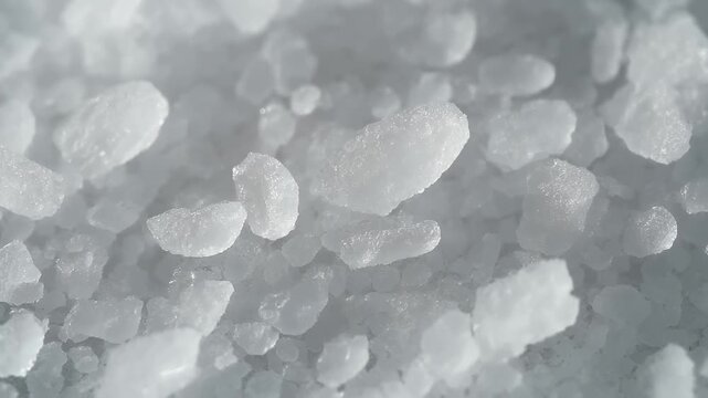 Macro view of large white crystals sparkling abstract background