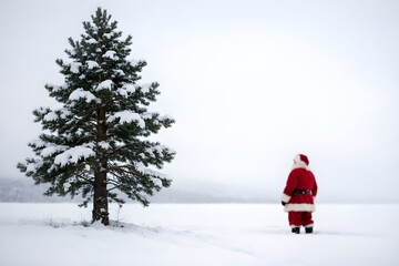 Minimal Santa Winter Wallpaper