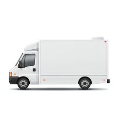 White delivery truck isolated on white
