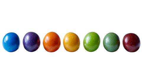 Row of colorful glossy spheres