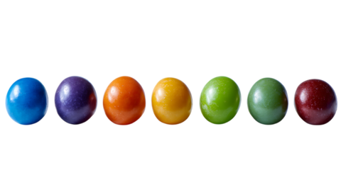 Row of colorful glossy spheres