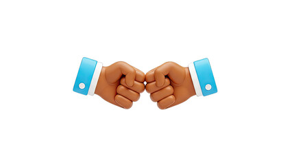 3D Render of Two Fists Clashing in a Business Setting