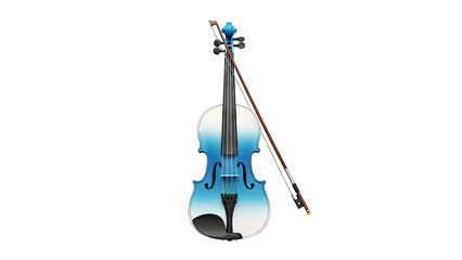 Blue gradient violin with bow